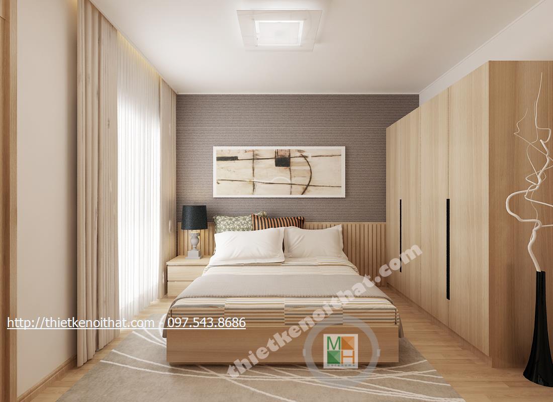 Thiết kế nội thất phòng ngủ chung cư nhỏ đẹp tiện nghi hiện đại